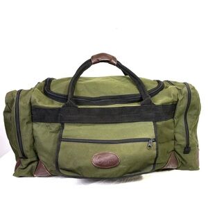 ORVIS Large Canvas Leather Duffel Duffle Bag *flaw*